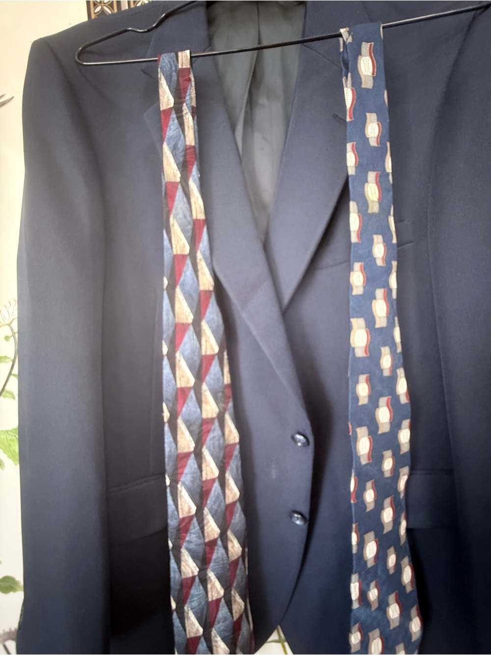 Navy, Cream, Maroon SILK TIES — set of TWO made in the USA 🇺🇸
